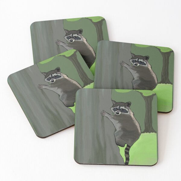 Item preview, Raccoon Climbs A Tree Painting designed and sold by kristalcurt.