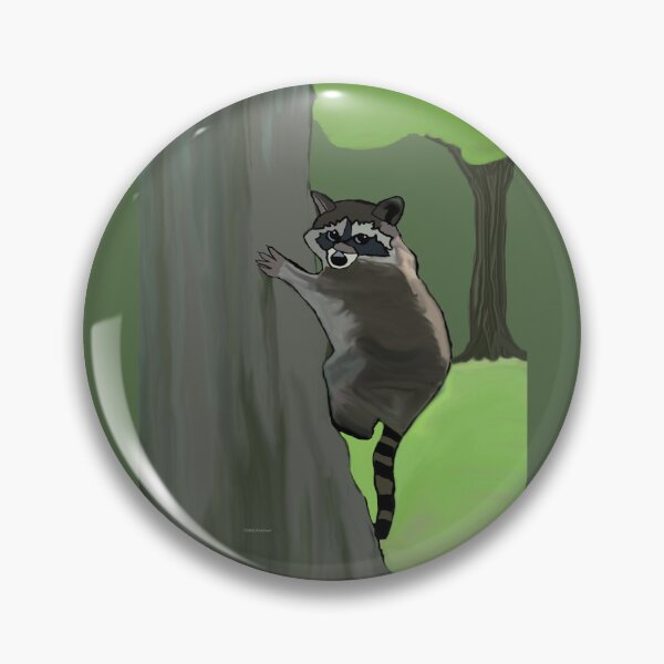 Item preview, Raccoon Climbs A Tree Painting designed and sold by kristalcurt.
