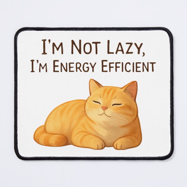 Item preview, I’m Not Lazy, I’m Energy Efficient – Cute Minimal Sleeping Cat designed and sold by MyVision12.