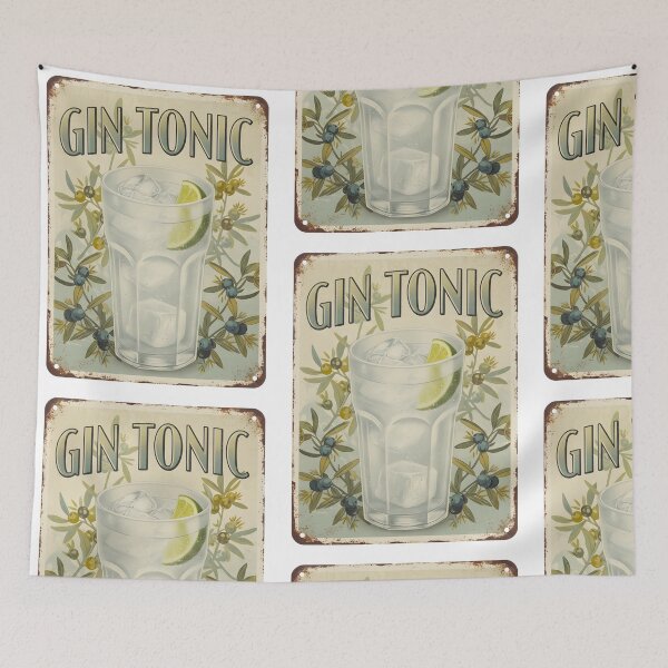 Item preview, GIN TONIC OLD TIN SIGN designed and sold by infinitearte.