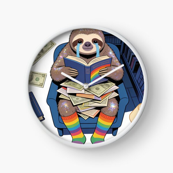 Item preview, Manifesting Sloth Financial Freedom Club | Glittery Retro Bookworm Success Vibe designed and sold by Cherrydora.