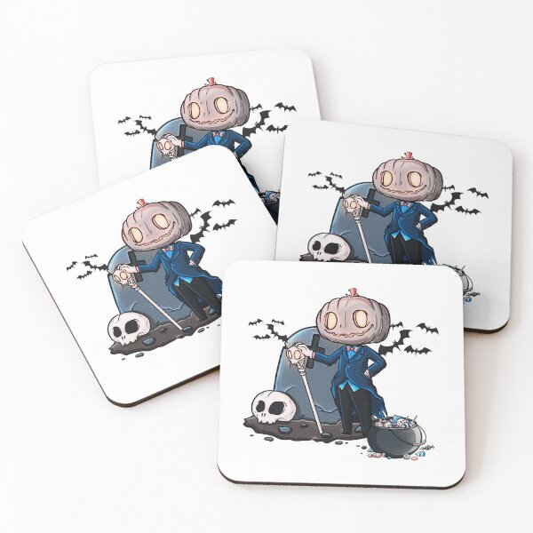 Item preview, Gentleman Pumpkin Skeleton with Candy Cute Halloween Art designed and sold by Horrify.