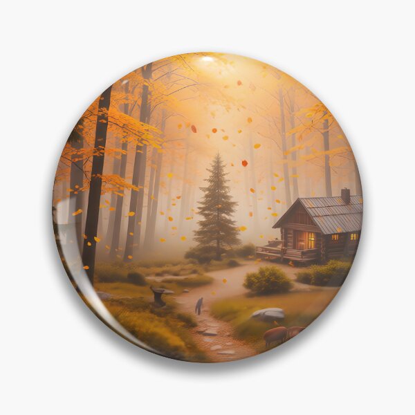 Item preview, Golden Autumn Cabin Forest Retreat designed and sold by AnimalAirtistry.