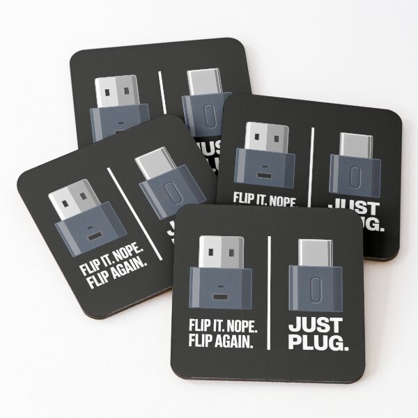 Item preview, USB Plug Humor Design with Flip Struggle vs Type-C Convenience Comparison designed and sold by SplashTastic.
