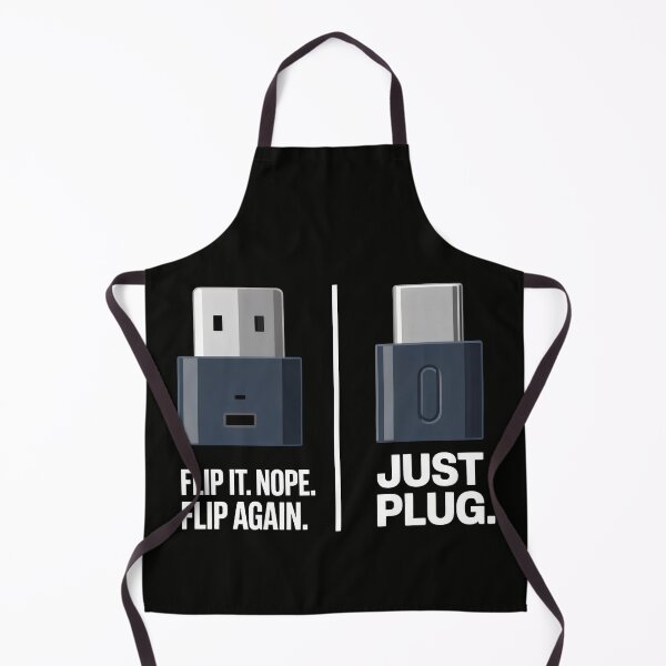 Item preview, USB Plug Humor Design with Flip Struggle vs Type-C Convenience Comparison designed and sold by SplashTastic.