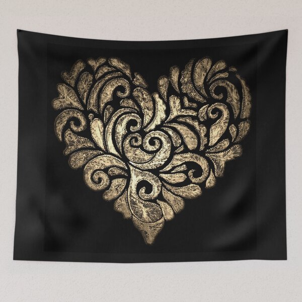 Item preview, An ornate heart made of gold designed and sold by AnnabellaRh.