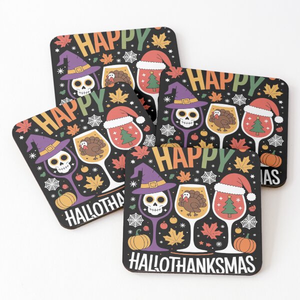Item preview, Happy Hallothanksmas Funny Halloween Thanksgiving Christmas 4  designed and sold by InspiredFoul.
