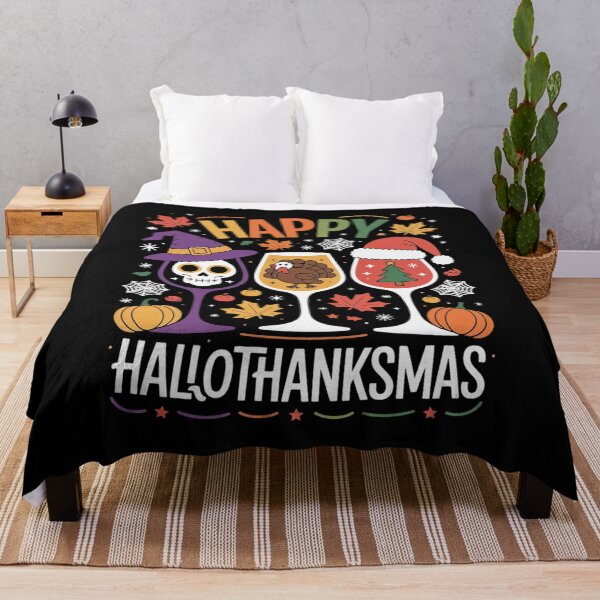 Item preview, Happy Hallothanksmas Funny Halloween Thanksgiving Christmas 4  designed and sold by InspiredFoul.