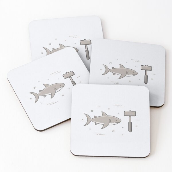 Item preview, Hammerhead Shark Pun Art – Cute & Funny Shark Hammer Meme Illustration designed and sold by AbstractAuraArt.