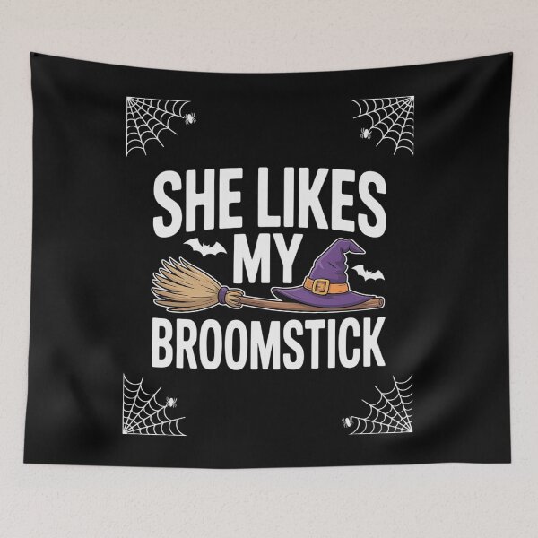 Item preview, She Likes My Broomstick Funny Halloween Matching Couples designed and sold by KotexTemu.