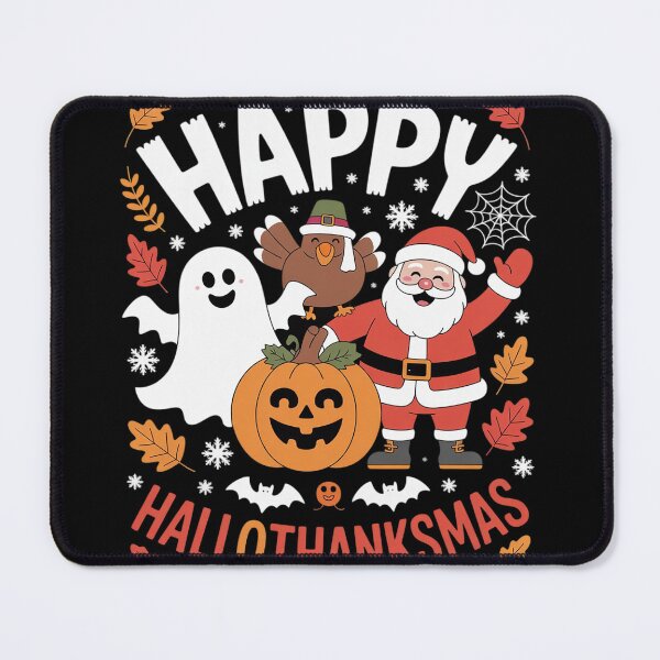 Item preview, Happy Hallothanksmas Ghost Turkey Pumpkin Christmas Santa designed and sold by InspiredFoul.