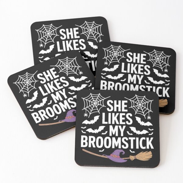 Item preview, She Likes My Broomstick Funny Halloween Matching Couples  designed and sold by KotexTemu.