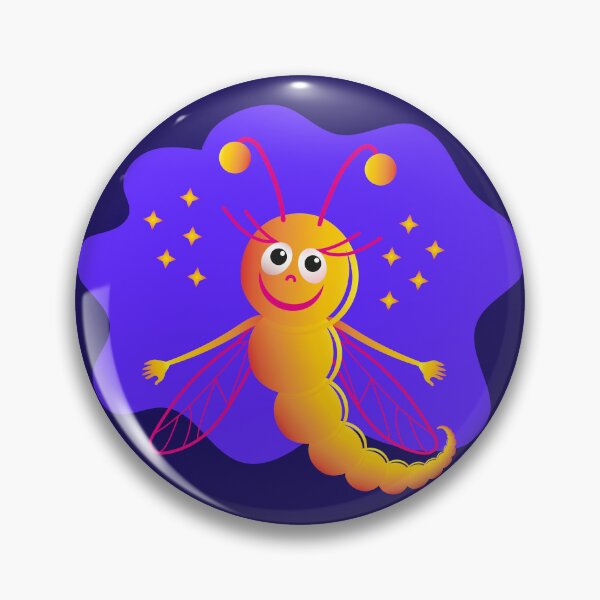 Item preview, Cheerful cartoon caterpillar with wings. Butterfly in the background designed and sold by ZorianArt.