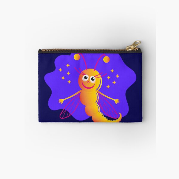 Item preview, Cheerful cartoon caterpillar with wings. Butterfly in the background designed and sold by ZorianArt.