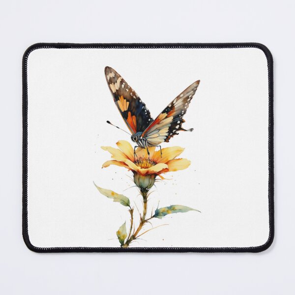 Item preview, Watercolor butterfly on a flower designed and sold by VanillaVicArt.