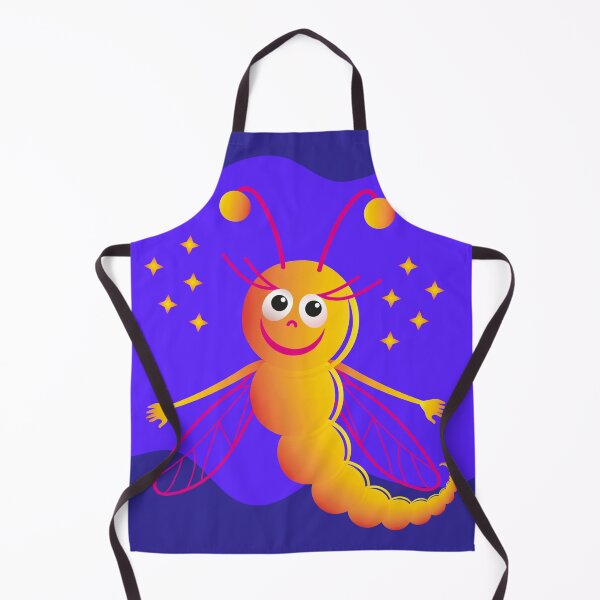 Item preview, Cheerful cartoon caterpillar with wings. Butterfly in the background designed and sold by ZorianArt.