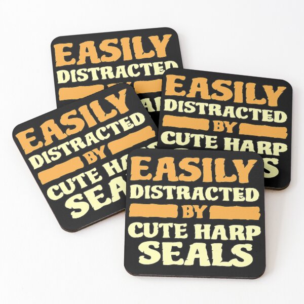 Item preview, Easily Distracted by Cute Harp Seals – Funny Seal Lover Design designed and sold by sssweetness.