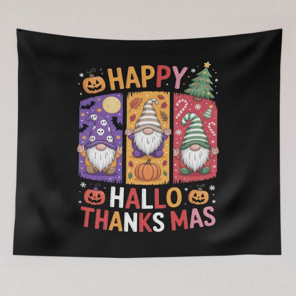 Item preview, Happy Hallothanksmas Gnome Lover Halloween Merry Christmas  designed and sold by InspiredFoul.