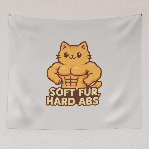 Item preview, Funny Muscular Cat Cartoon Art designed and sold by Pixostick.