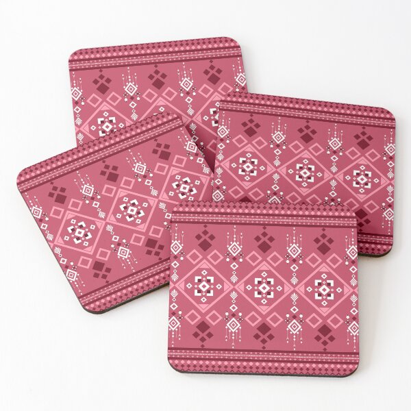 Item preview, Maroon Pink Tribal Geometric Border Pattern designed and sold by Modular Prints.