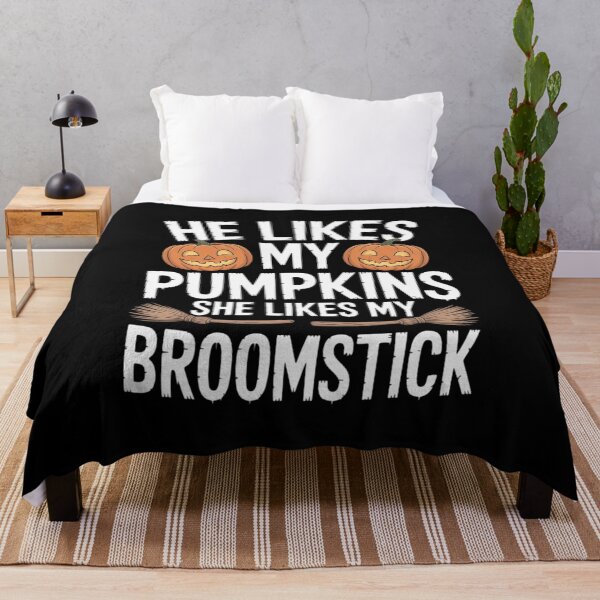 Item preview, Women He Likes My Pumpkins She Likes My Broomstick Halloween designed and sold by KotexTemu.