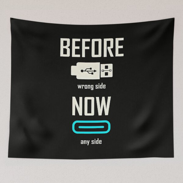 Item preview, USB Connector Humor Design with Wrong Side vs Any Side Comparison designed and sold by SplashTastic.