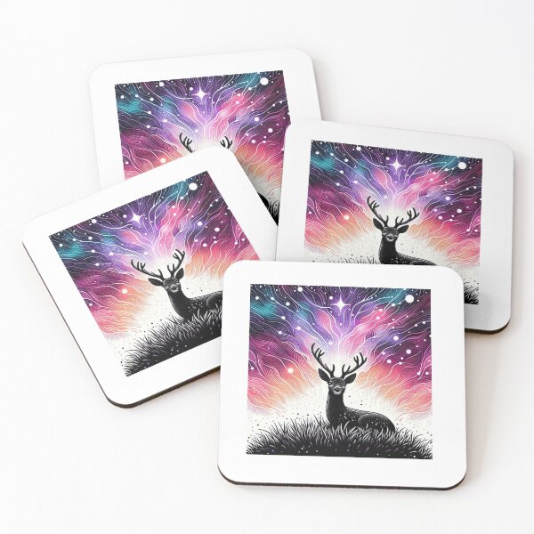 Item preview, Celestial Galaxy Roe Deer Cosmic Aurora Art designed and sold by BigBlueArt.