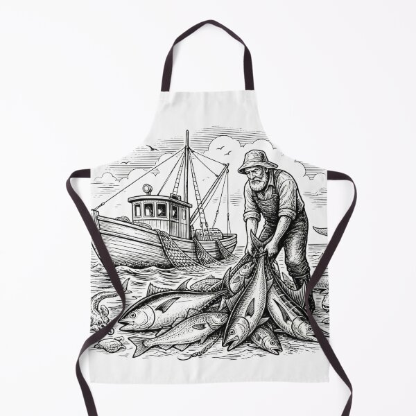 Item preview, Vintage Fisherman Boat with Big Catch Engraving designed and sold by EverBranz-stor.