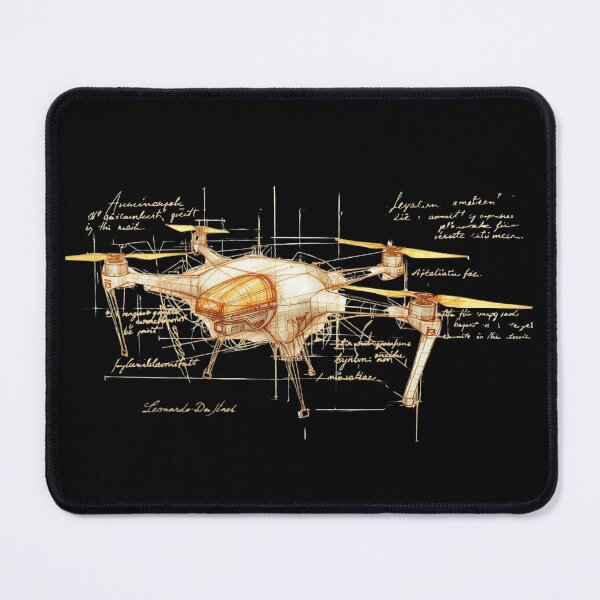 Item preview, Renaissance Invention Sketch – Da Vinci Style Drone Art designed and sold by KArtcore.