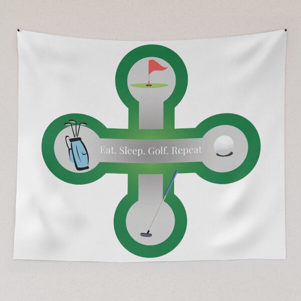 Item preview, Eat Sleep Golf Repeat Graphic Tee | Funny Golfer Life design  designed and sold by PixelWaveBD.