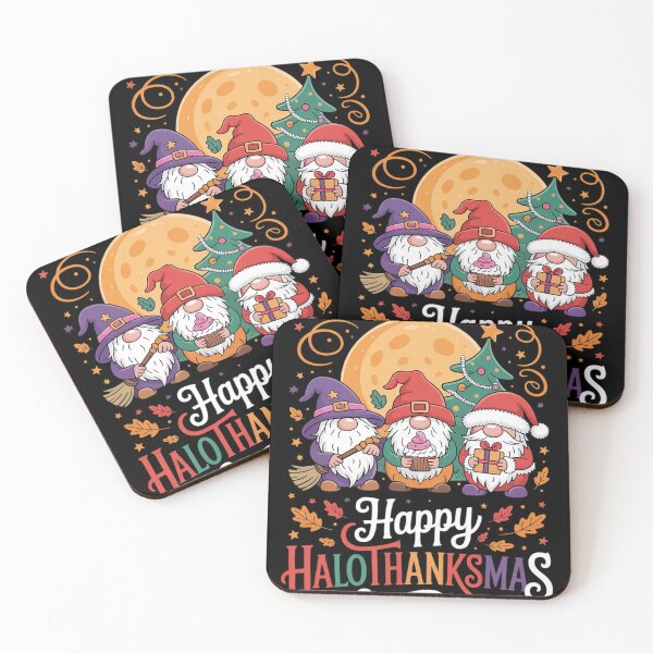 Item preview, Happy HalloThanksMas Gnomes Halloween Thanksgiving Christmas  designed and sold by InspiredFoul.