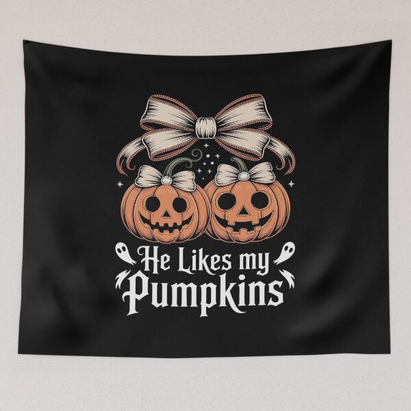 Item preview, Womens He Likes My Pumpkins I Like His Broomstick Couples Halloween designed and sold by KotexTemu.