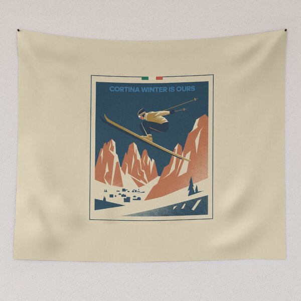 Item preview, Cortina Alpine Jump – Vintage Dolomites Ski designed and sold by bisha.