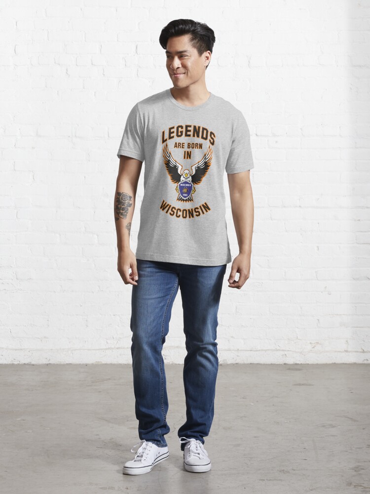 Alternate view of Legends are born in Wisconsin Essential T-Shirt