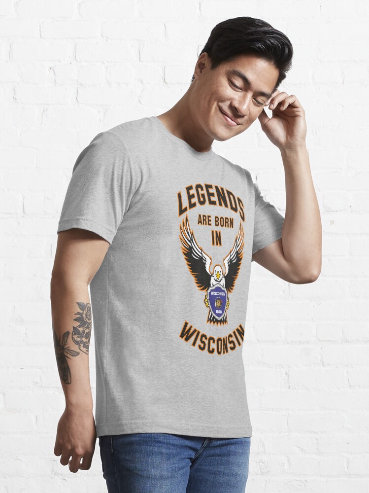 Alternate view of Legends are born in Wisconsin Essential T-Shirt