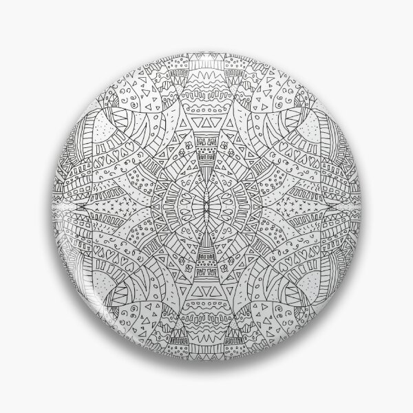 Item preview, Kaleidoscope Doodle Mandala Line Art (Monochrome) designed and sold by MiowandMolly.