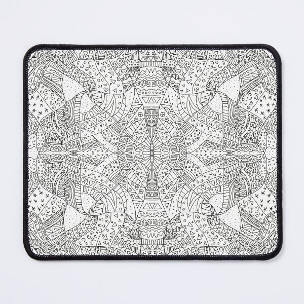Item preview, Kaleidoscope Doodle Mandala Line Art (Monochrome) designed and sold by MiowandMolly.