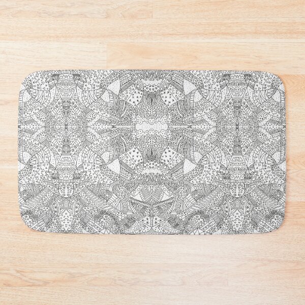 Item preview, Kaleidoscope Doodle Mandala Line Art (Monochrome) designed and sold by MiowandMolly.