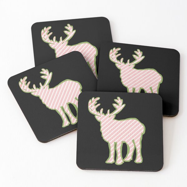 Item preview, Red Stripes Reindeer with black background  designed and sold by missmann.