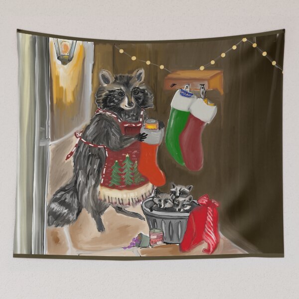 Item preview, Alley Christmas | Mama Raccoon and Her Babies designed and sold by CocoJeremy.