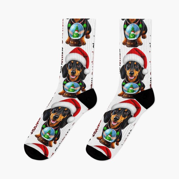 Item preview, Festive Dachshund Christmas Design – Cute Holiday Dog Illustration for Gifts & Apparel designed and sold by Sweet Dreams & Fantasia.