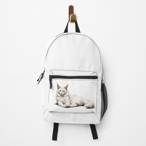 Item preview, Maine Coon blanco designed and sold by VanillaVicArt.
