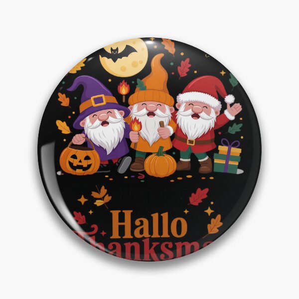 Item preview, Happy HalloThanksMas Gnomes Halloween Thanksgiving Christmas designed and sold by InspiredFoul.