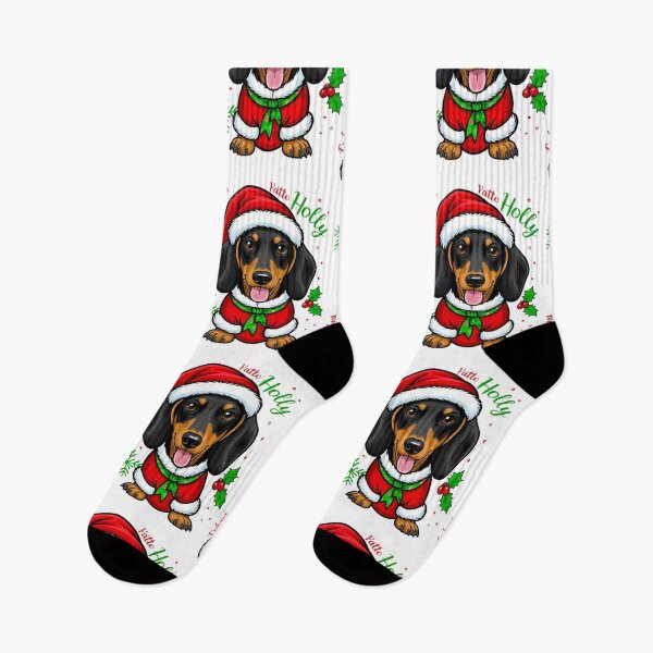 Item preview, Festive Dachshund Christmas Design – Cute Holiday Dog Illustration for Gifts & Apparel designed and sold by Sweet Dreams & Fantasia.