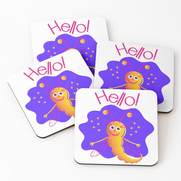 Item preview, Hello! A cheerful cartoon caterpillar with wings. Butterfly on the background designed and sold by ZorianArt.