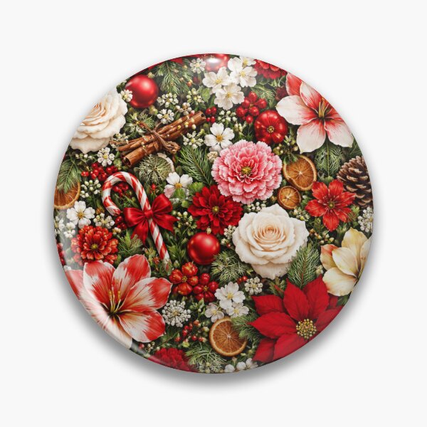 Item preview, Patrón floral navideño festivo: diseño festivo de flor de Pascua roja y flores de invierno. designed and sold by ZEYCAT.