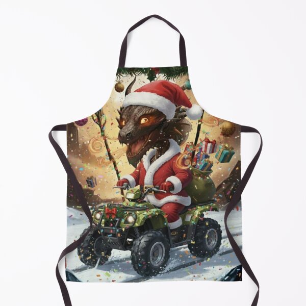 Item preview, Funny Dragon Santa on ATV Print designed and sold by Good-moods.