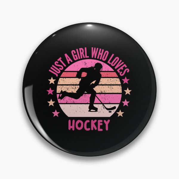 Item preview, Just a girl who loves ice hockey vintage retro sunset pink aesthetic vibes designed and sold by SkeletonsDanger.
