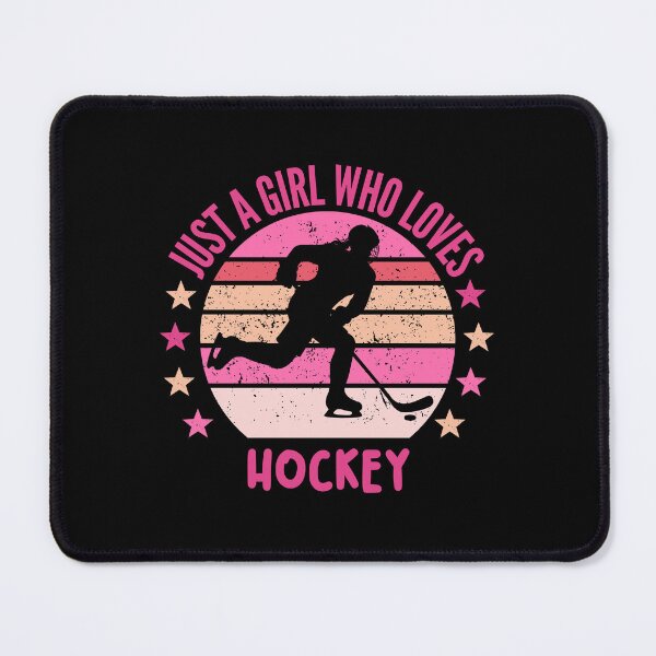 Item preview, Just a girl who loves ice hockey vintage retro sunset pink aesthetic vibes designed and sold by SkeletonsDanger.