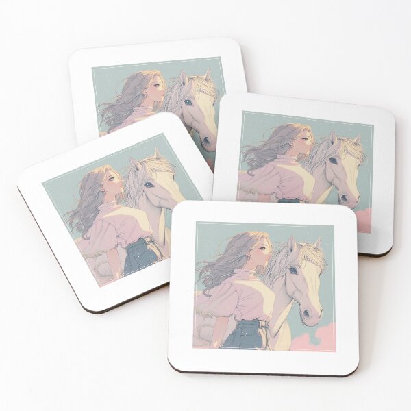 Item preview, Soft Horse Girl Profile – Pastel Dream Illustration designed and sold by Chameleon Studio.